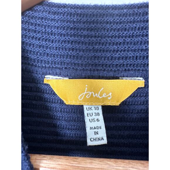 JOULES VALENCIA SWEATER PULLOVER‎ MOCK NECK STRIPED NAVY BLUE Nautical Size 6 - Picture 8 of 11